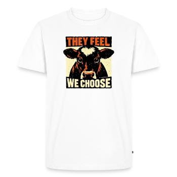 Kuhblick They Feel We Choose - Men's Premium Organic T-Shirt - white - Front - Nico (187cm)