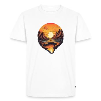 Paysage pittoresque au coucher du soleil - T-shirt Premium bio Homme - blanc - Devant - Nico (187cm)