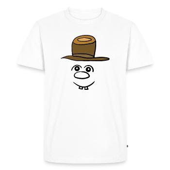 Funny funny face cheerful emotions - Men's Premium Organic T-Shirt - white - Front - Nico (187cm)