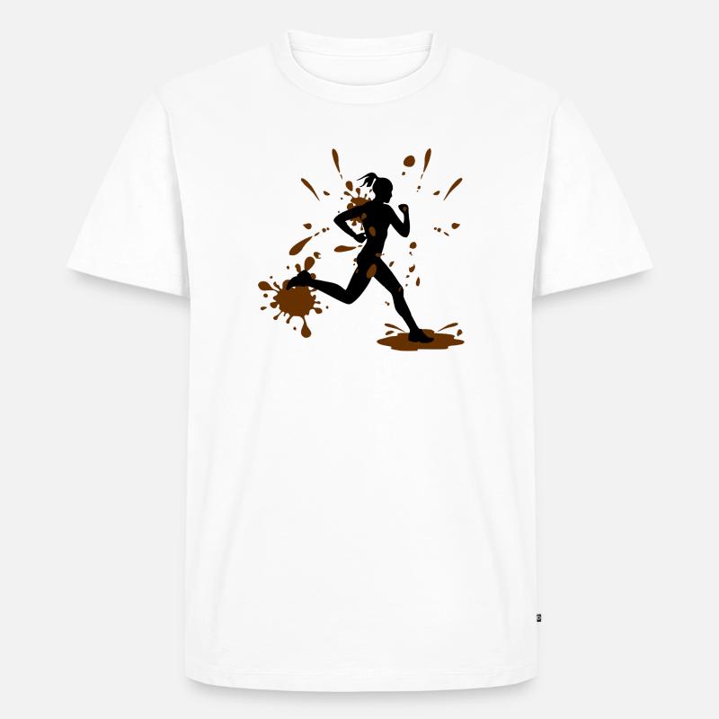 Mud Run Woman – Modder Runner Challenge - Männer Premium Bio T-Shirt - Weiß