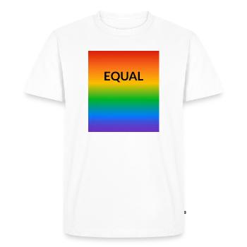 Mois de la fierté LGBT Rainbow Equal - T-shirt Premium bio Homme - blanc - Devant - Nico (187cm)