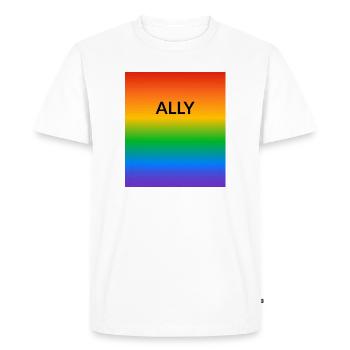 Pride Ally - Men's Premium Organic T-Shirt - white - Front - Nico (187cm)