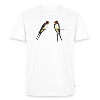 Hirondelles - T-shirt Premium bio Homme - blanc - Devant - Nico (187cm)