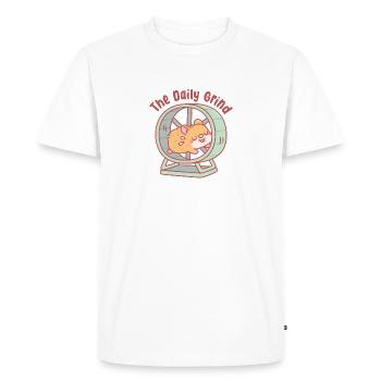 Mignon hamster courant sur la roue : la routine quotidienne - T-shirt Premium bio Homme - blanc - Devant - Nico (187cm)