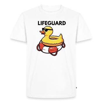 Caneton Maître Nageur Bouée Humour Été Cool - T-shirt Premium bio Homme - blanc - Devant - Nico (187cm)