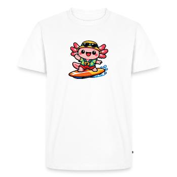 Aventure de surf héroïque de Kawaii Beach - T-shirt Premium bio Homme - blanc - Devant - Nico (187cm)