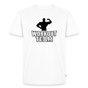 Workout Team - Men's Premium Organic T-Shirt - white - Front - Nico (187cm)