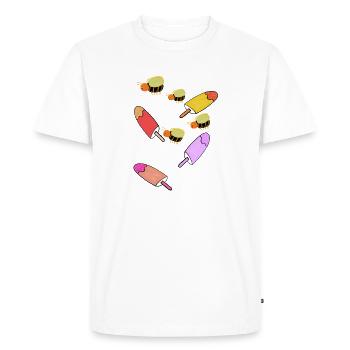 Buntes Eis mit Bienen Kinder Kind - Men's Premium Organic T-Shirt - white - Front - Nico (187cm)