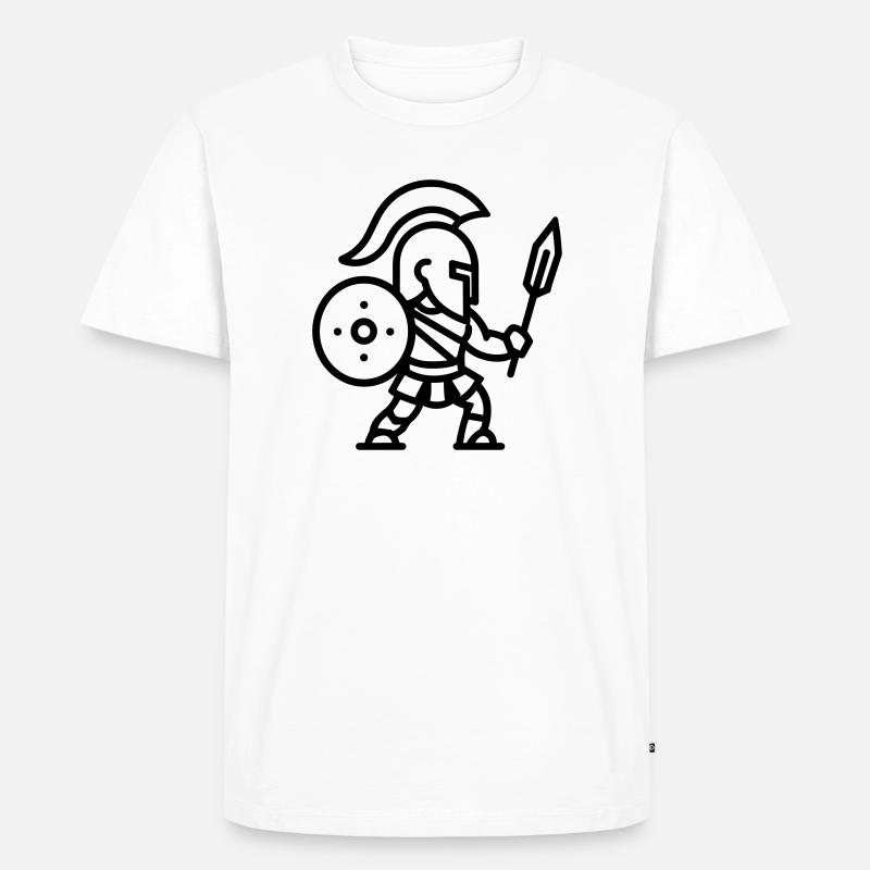 Spartanisch - Männer Premium Bio T-Shirt - Weiß