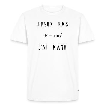 J'peux Pas J'ai Math Humour - T-shirt Premium bio Homme - blanc - Devant - Nico (187cm)