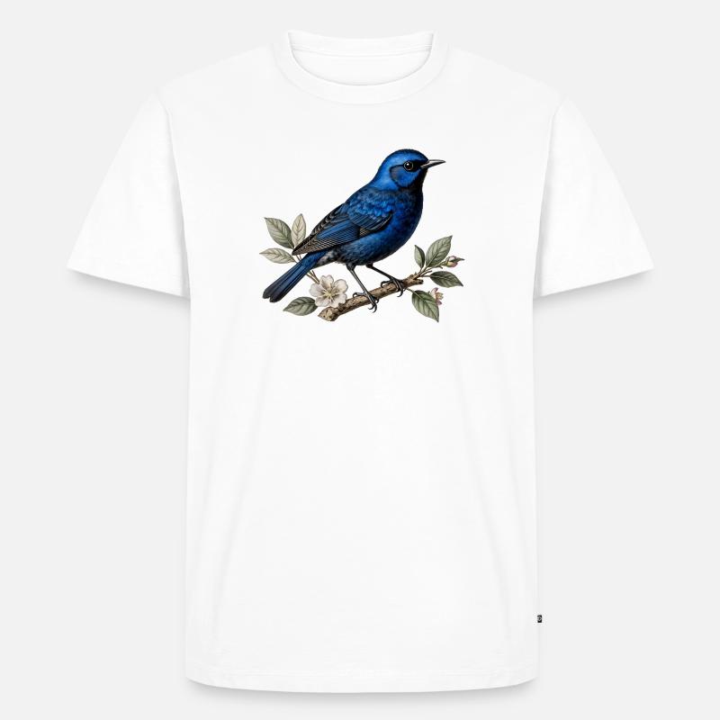 Blauer Vogel Splendid Merion (Malurus splendens) - Männer Premium Bio T-Shirt - Weiß
