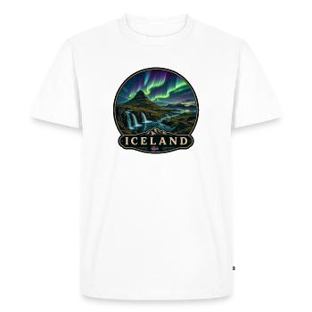 Iceland Holidays Northern Lights Kirkjufell Tierra del Fuego - Men's Premium Organic T-Shirt - white - Front - Nico (187cm)