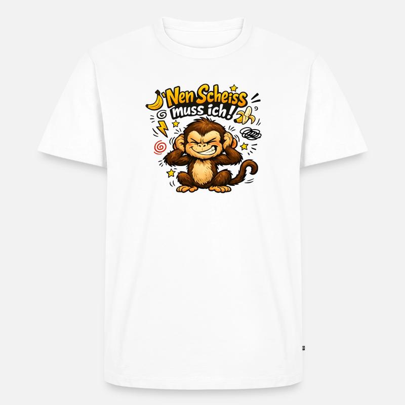 Nen Scheiss Muss Ich Affe - Männer Premium Bio T-Shirt - Weiß