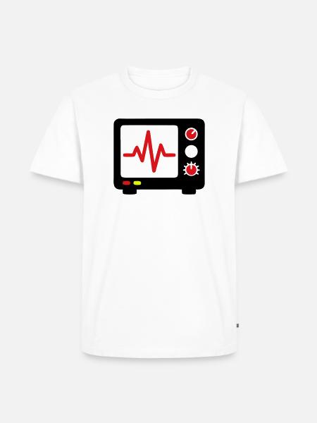 ECG Monitor Heartbeat Medicine - Men's Premium Organic T-Shirt - white