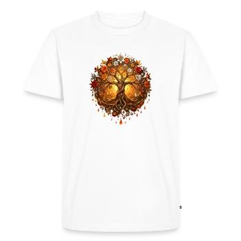 Arbre de Feu dans Mandala - T-shirt Premium bio Homme - blanc - Devant - Nico (187cm)