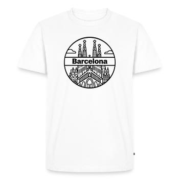 Barcelone - T-shirt Premium bio Homme - blanc - Devant - Nico (187cm)