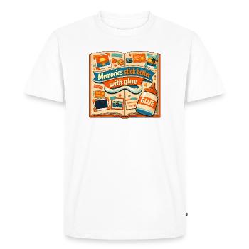 Sticking Memories | Scrapbooking - Men's Premium Organic T-Shirt - white - Front - Nico (187cm)