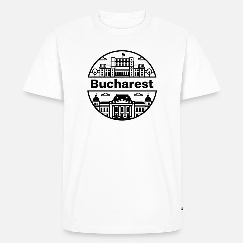Bukarest - Männer Premium Bio T-Shirt - Weiß