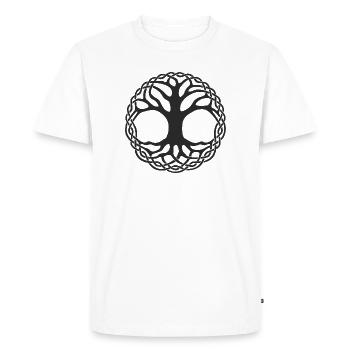 Tree of Life Celtic Knot Circle - Men's Premium Organic T-Shirt - white - Front - Nico (187cm)