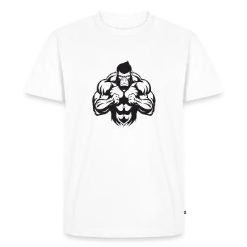 Musculation Gorilla - T-shirt Premium bio Homme - blanc - Devant - Nico (187cm)