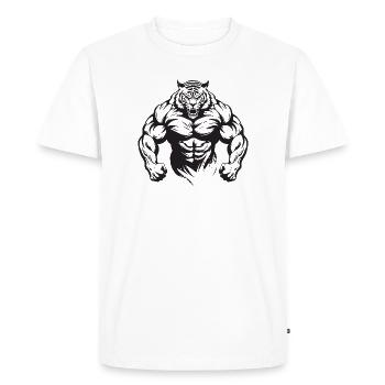 Culturisme Tiger - T-shirt Premium bio Homme - blanc - Devant - Nico (187cm)