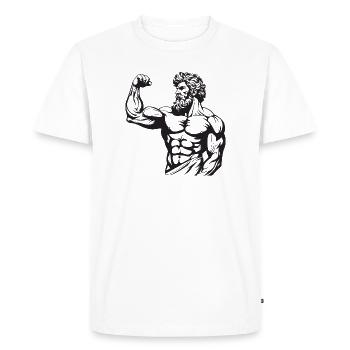 Greek Spartan - Men's Premium Organic T-Shirt - white - Front - Nico (187cm)