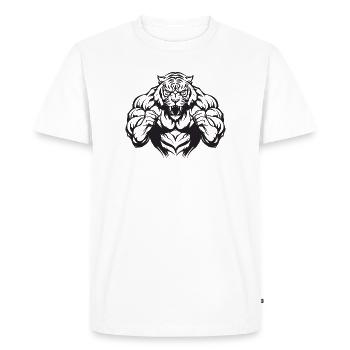 Gymnase Tiger - T-shirt Premium bio Homme - blanc - Devant - Nico (187cm)