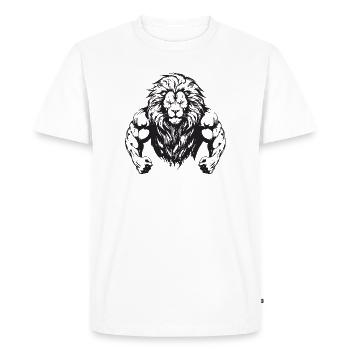 Muscles Lion - T-shirt Premium bio Homme - blanc - Devant - Nico (187cm)