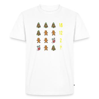 Christmas Puzzle Math Christmas Funny Saying - Men's Premium Organic T-Shirt - white - Front - Nico (187cm)