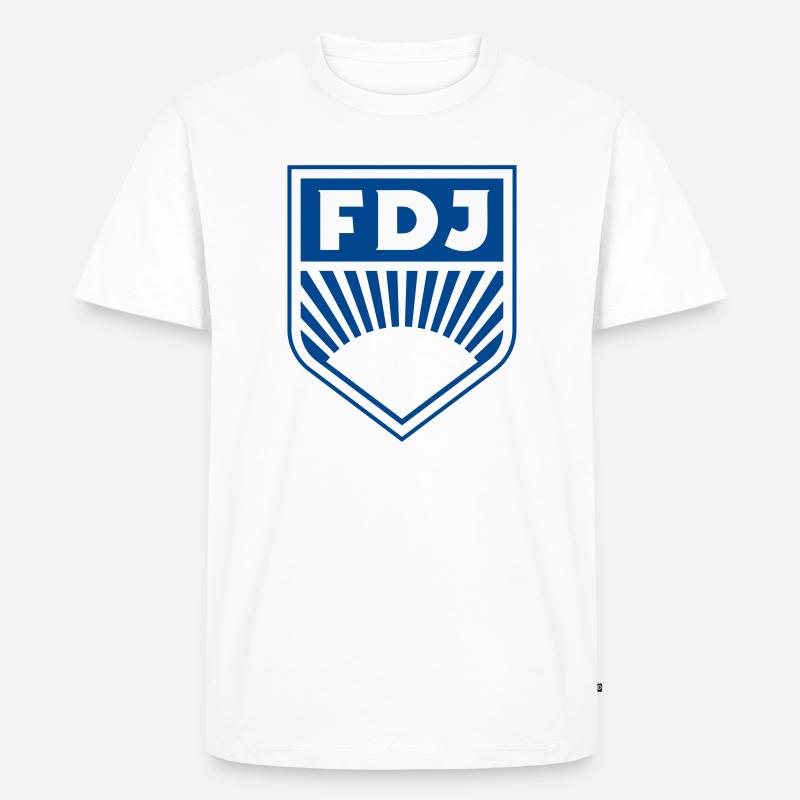 FDJ - Freie Deutsche Jugend Abzeichen (einfarbig) - Männer Premium Bio T-Shirt - Weiß