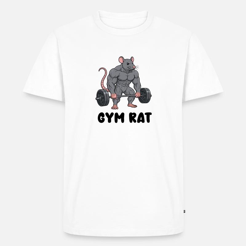 Muskulöse Ratte im Comic Stil - Männer Premium Bio T-Shirt - Weiß