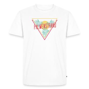 Plage de palmiers, plage, palmiers, palmiers, rétro, - T-shirt Premium bio Homme - blanc - Devant - Nico (187cm)