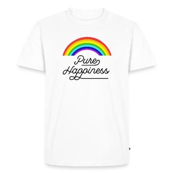 Pure Happiness Rainbow Quote Black - Men's Premium Organic T-Shirt - white - Front - Nico (187cm)