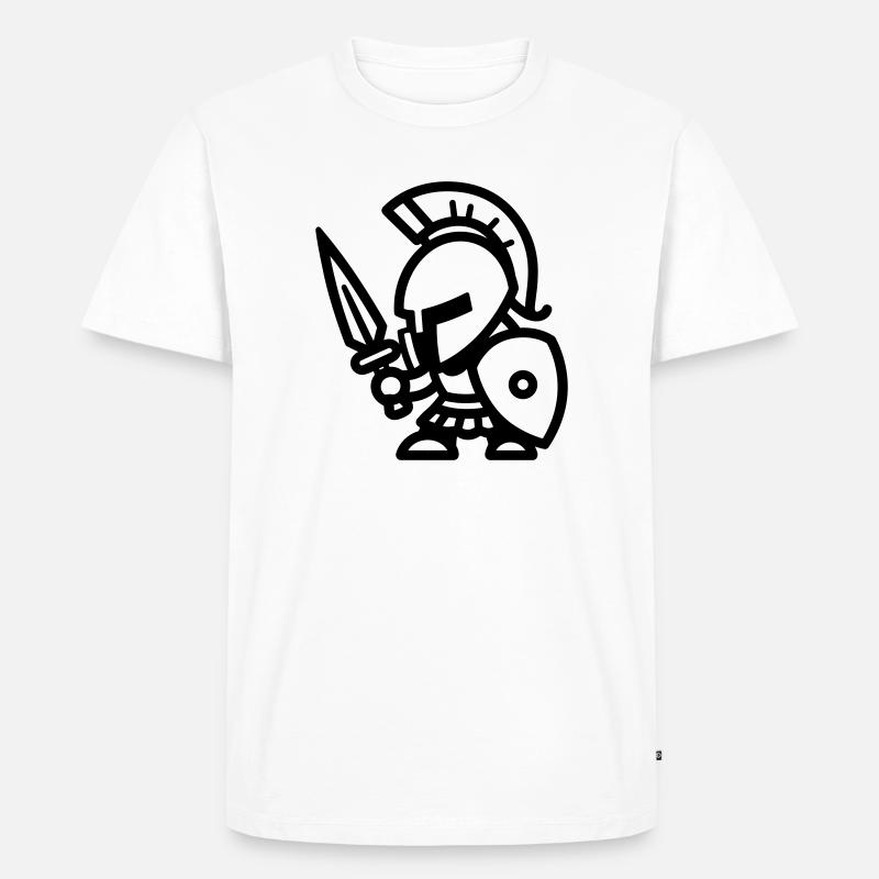 Spartanisch - Männer Premium Bio T-Shirt - Weiß