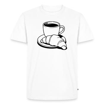 Croissant au café - T-shirt Premium bio Homme - blanc - Devant - Nico (187cm)