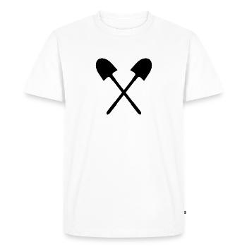 Crossed Shovel - Men's Premium Organic T-Shirt - white - Front - Nico (187cm)