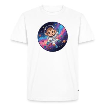 Monkey Astronaut in Star Space - Men's Premium Organic T-Shirt - white - Front - Nico (187cm)