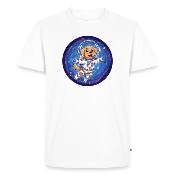 Chien de l’espace en combinaison d’astronaute - T-shirt Premium bio Homme - blanc - Devant - Nico (187cm)