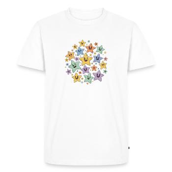 Colorful Star Explosion - Men's Premium Organic T-Shirt - white - Front - Nico (187cm)