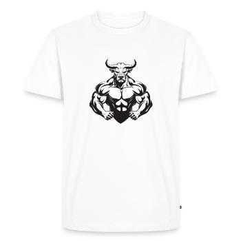 Muscles de taureau Taureau - T-shirt Premium bio Homme - blanc - Devant - Nico (187cm)