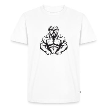 Culturisme canin - T-shirt Premium bio Homme - blanc - Devant - Nico (187cm)