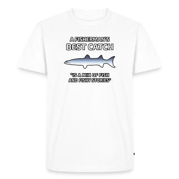 The fisherman's best catch - Men's Premium Organic T-Shirt - white - Front - Nico (187cm)