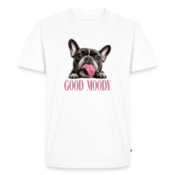 Bon bouledogue français lunatique Chien drôle - T-shirt Premium bio Homme - blanc - Devant - Nico (187cm)