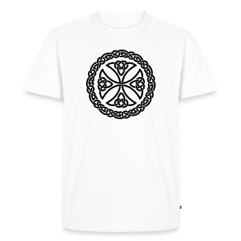 Circular Celtic Knot Emblem - Men's Premium Organic T-Shirt - white - Front - Nico (187cm)