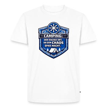 Camping-campeur - Le chaos est amusant - T-shirt Premium bio Homme - blanc - Devant - Nico (187cm)