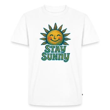 Stay Sunny Crayon Sun Illustration - Men's Premium Organic T-Shirt - white - Front - Nico (187cm)