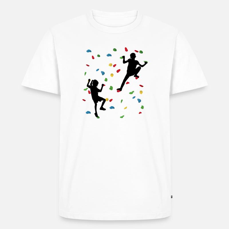 Climbing Wall Kids – Junge Kletterer - Männer Premium Bio T-Shirt - Weiß
