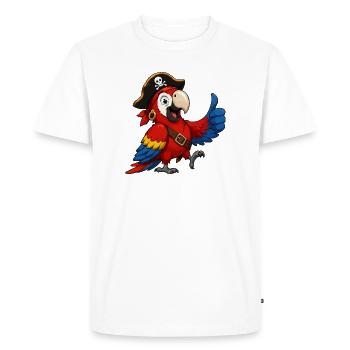 Pirate Parrot Thumbs Up - Men's Premium Organic T-Shirt - white - Front - Nico (187cm)