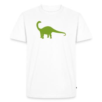 Silhouette de dinosaure vert - T-shirt Premium bio Homme - blanc - Devant - Nico (187cm)