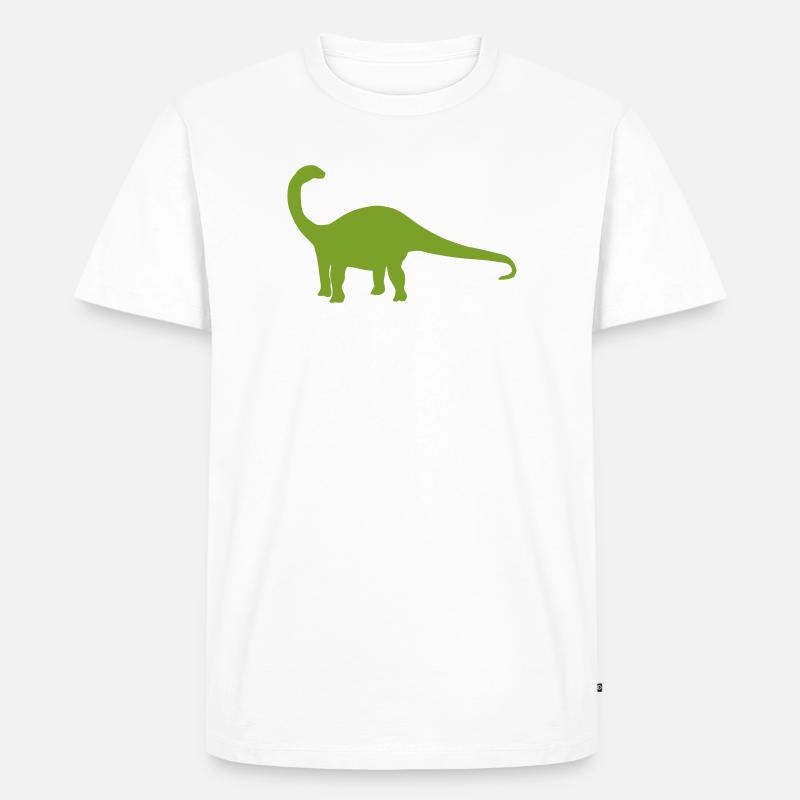 Saurier Silhouette Grün - Männer Premium Bio T-Shirt - Weiß